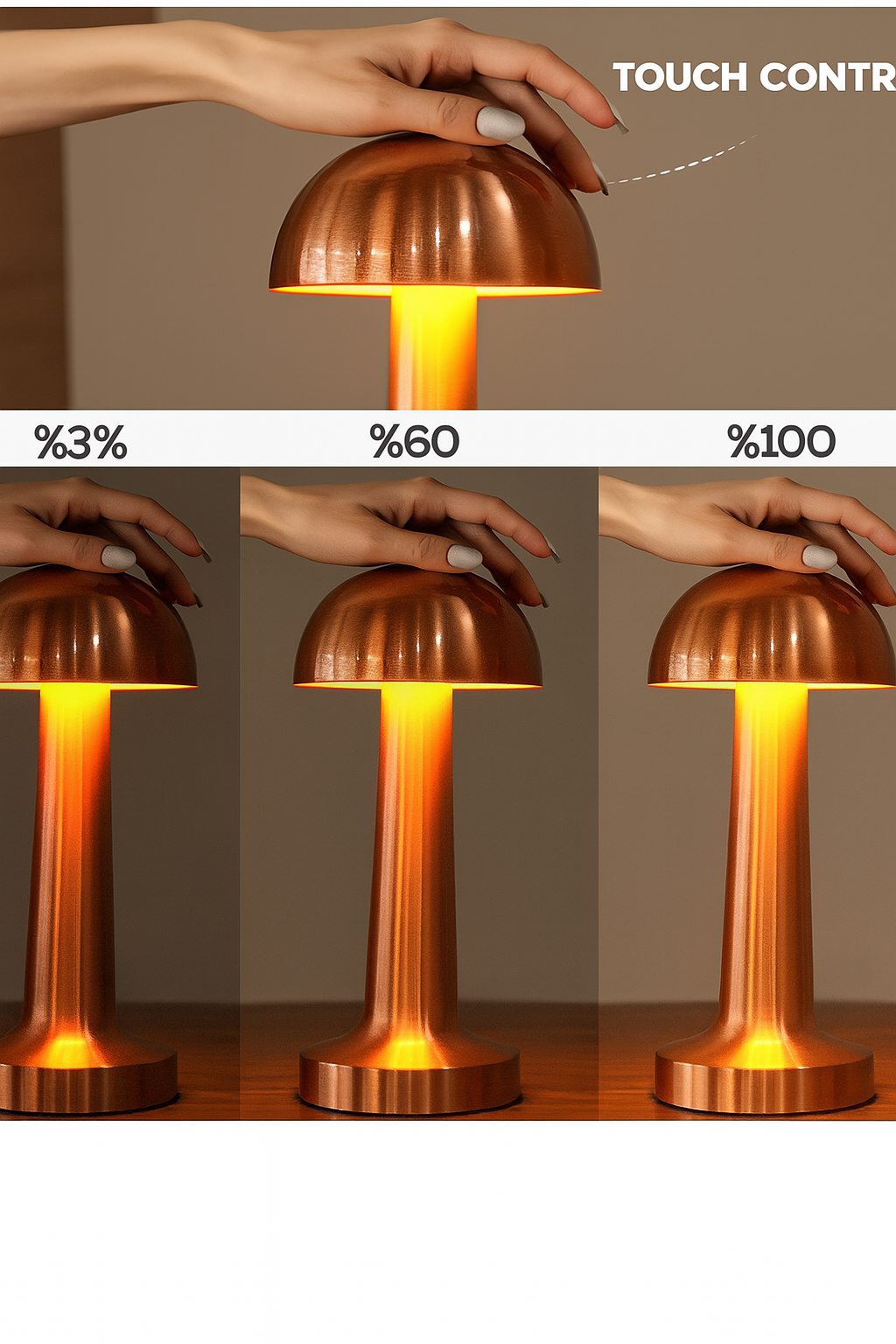 Mantar Dokunmatik LED Masa Lambası