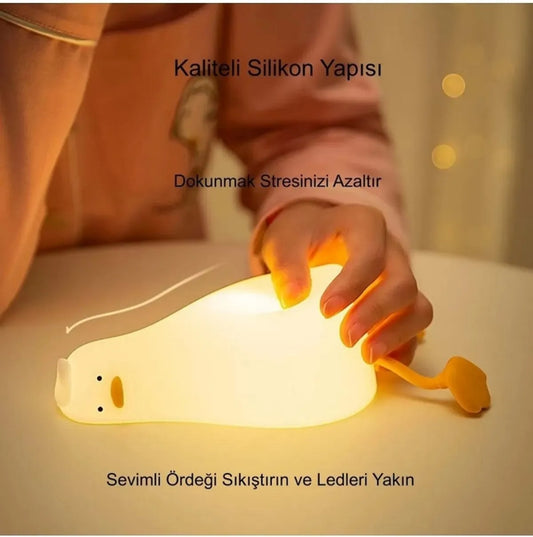 Yatan Ördek Tasarımlı Gece Lambası