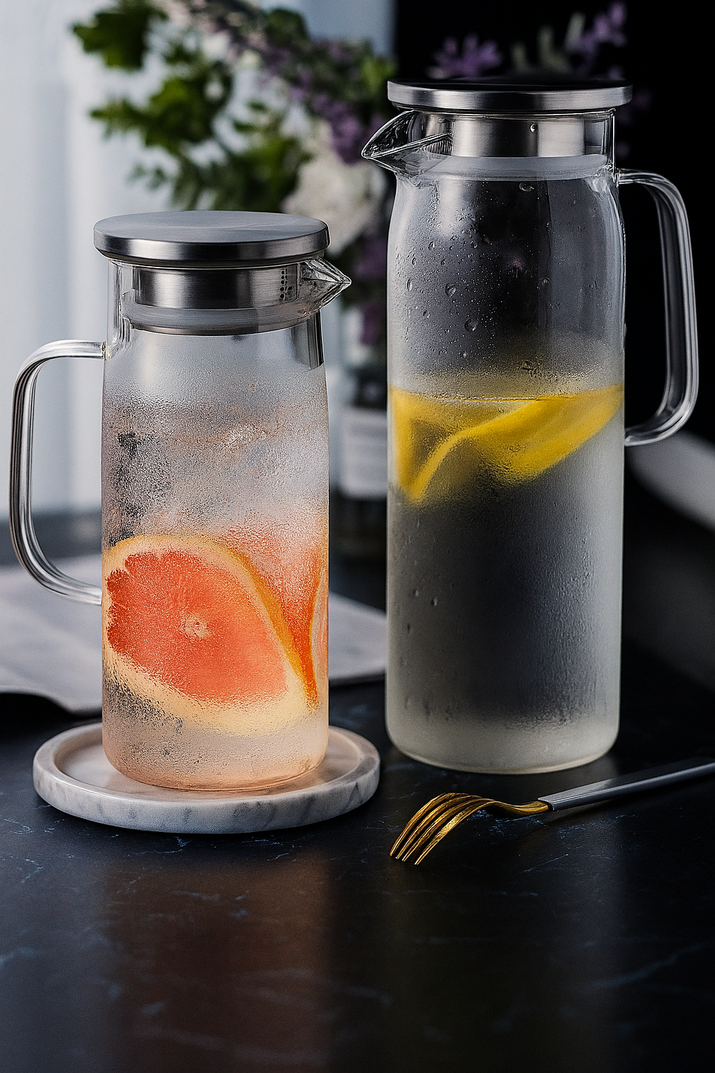 1500 ml Borosilikat Cam Su Sürahisi.