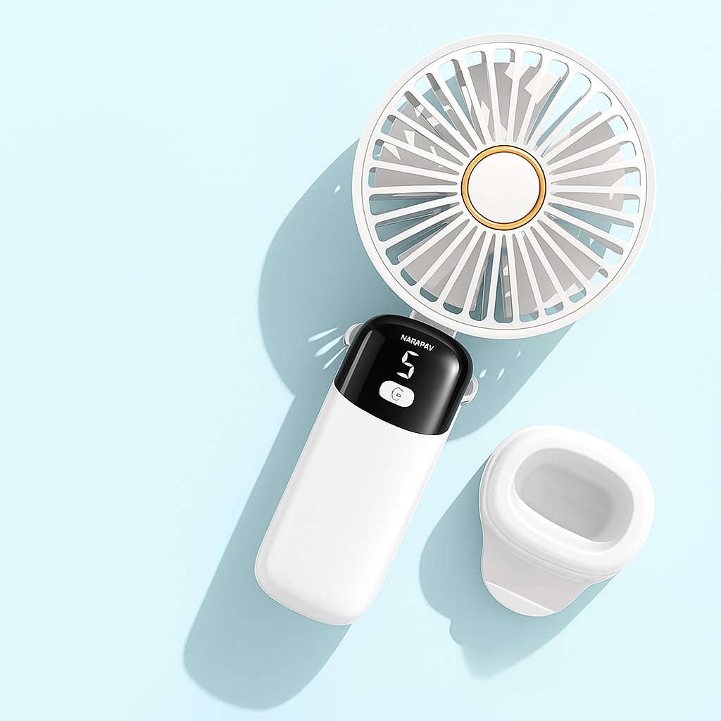 USB Şarjlı Taşınabilir Katlanabilir El Fanı Beyaz Renk
