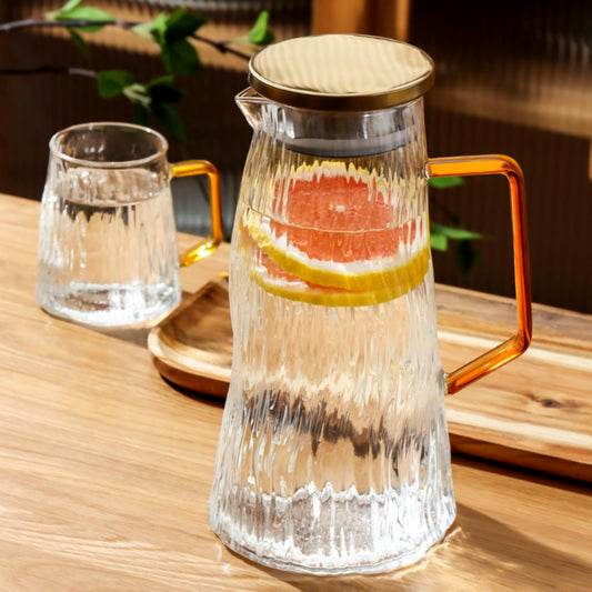 Çelik Kapaklı Cam Sürahi – 1800 ml
